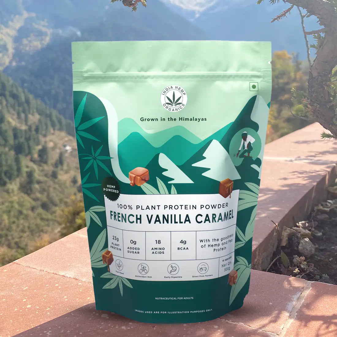 India Hemp Organics - Hemp Protein Powder - French Vanilla Caramel.