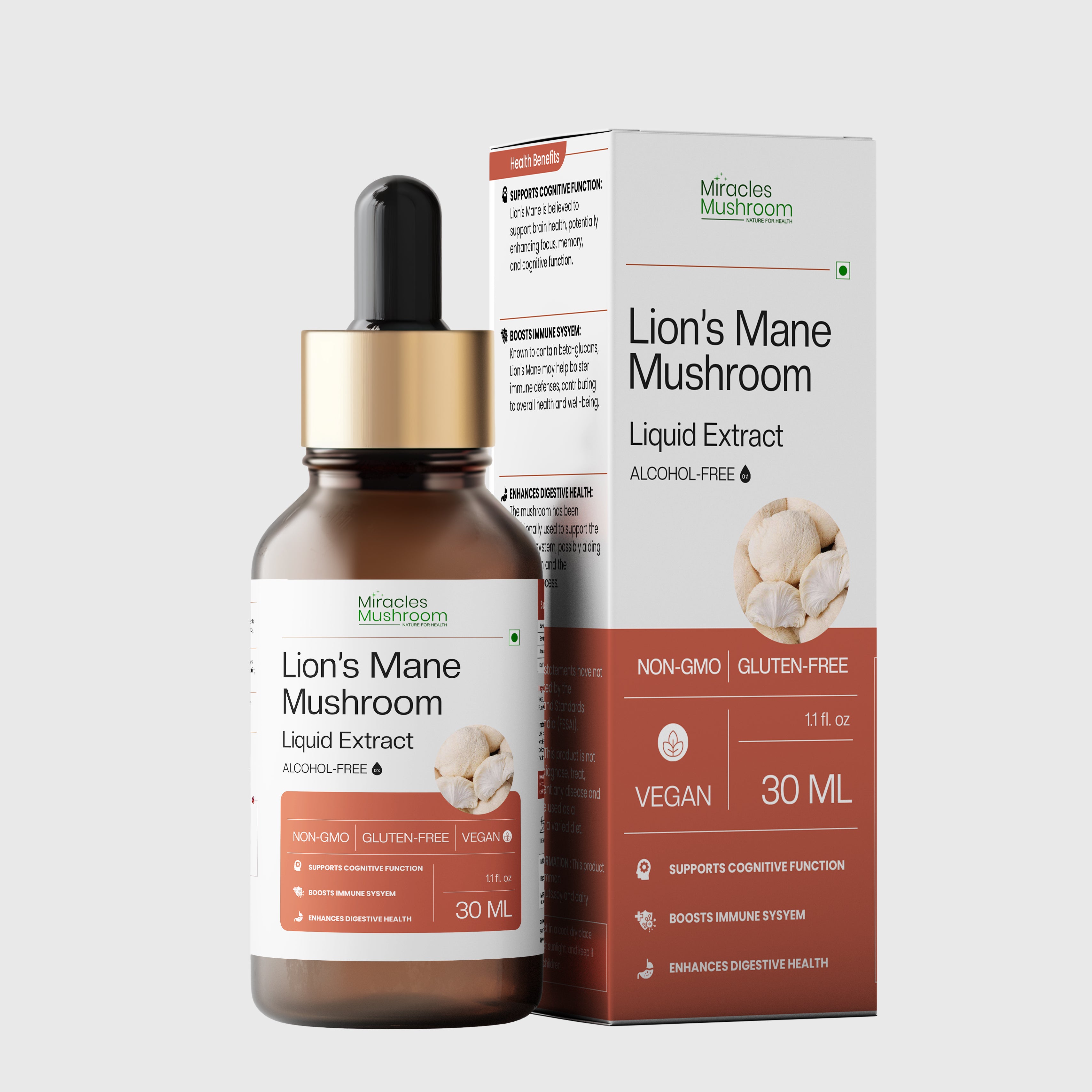 Miracles Mushroom  - Lion's Mane Mushroom Liquid Extract - 30ml