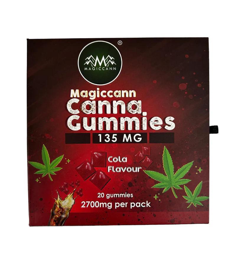 Magiccann Canna Gummies - Cannabis infused gummies 135MG Extra Strong -Cola Flavor.