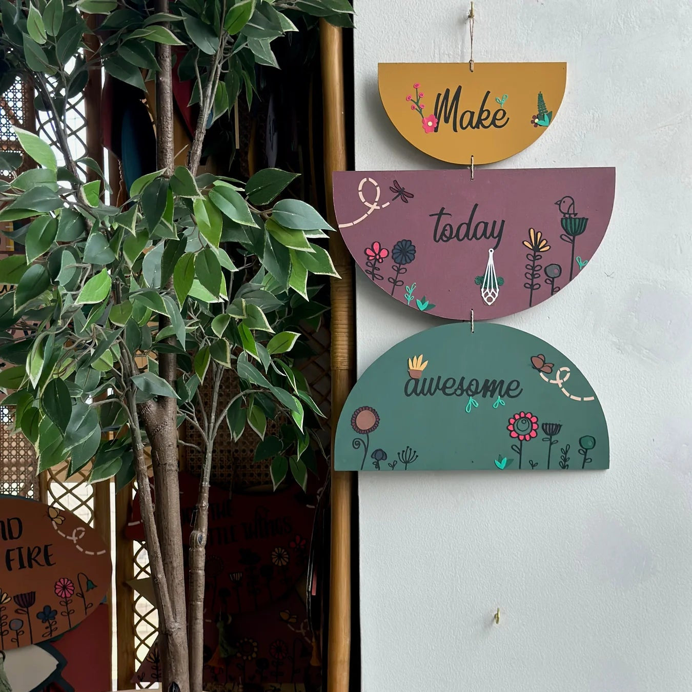 Make Today Awesome,  three-piece wall art forms
