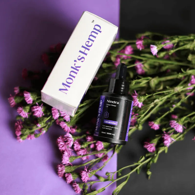 Monk's Hemp Nindra (1:1) Deep Sleep CBD Oil- Lavender (30ml).