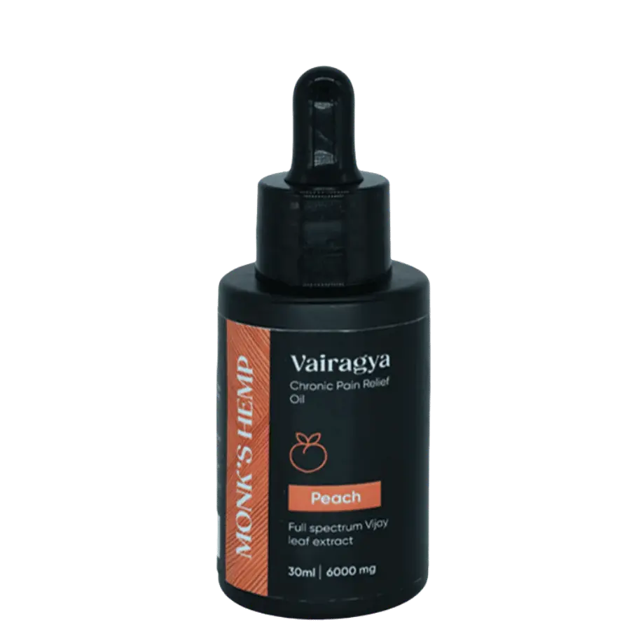 Monk's Hemp Vairagya - The Ultimate Relief Cannabis Oil (1:1) - Peach (30ML).