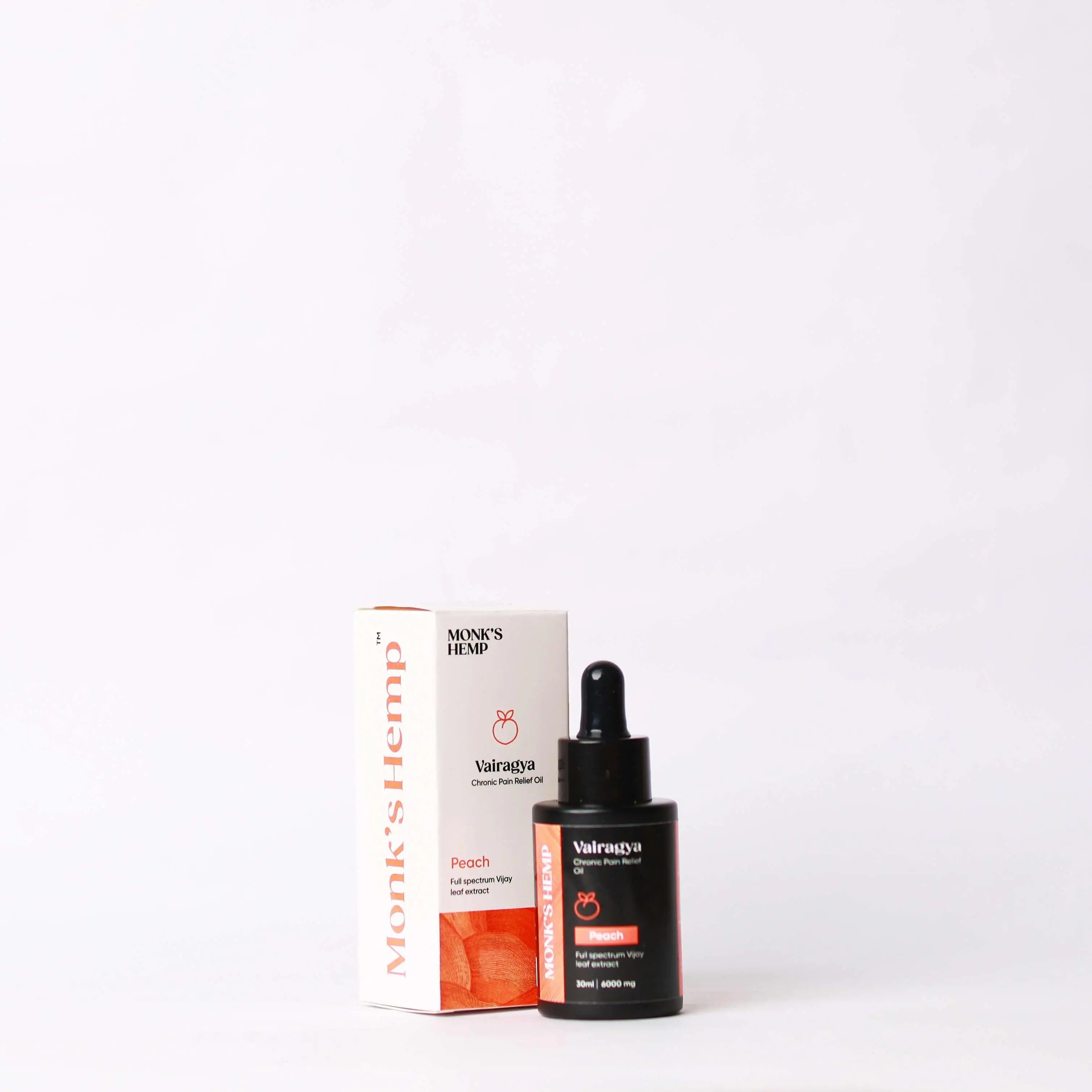 Monk's Hemp Vairagya - The Ultimate Relief Cannabis Oil (1:1) - Peach (30ML).