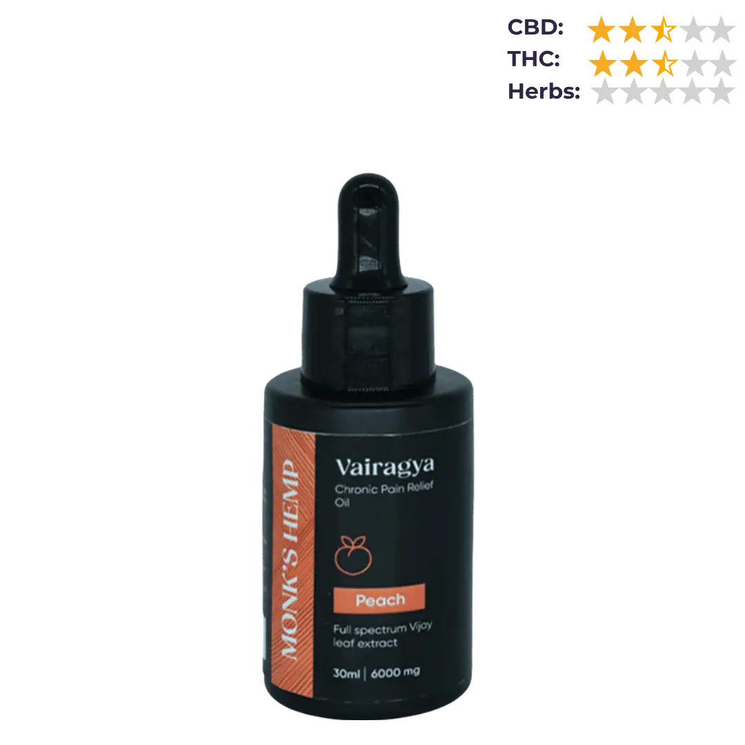 Monk's Hemp Vairagya - The Ultimate Relief CBD Oil (1:1) - Peach.
