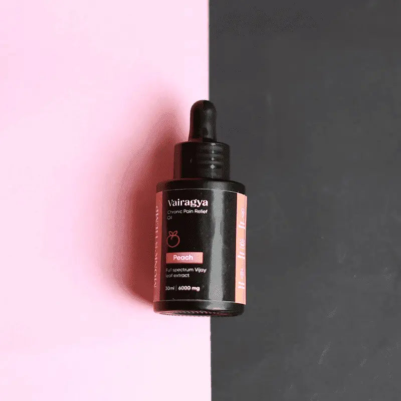 Monk's Hemp Vairagya - The Ultimate Relief CBD Oil (1:1) - Peach.
