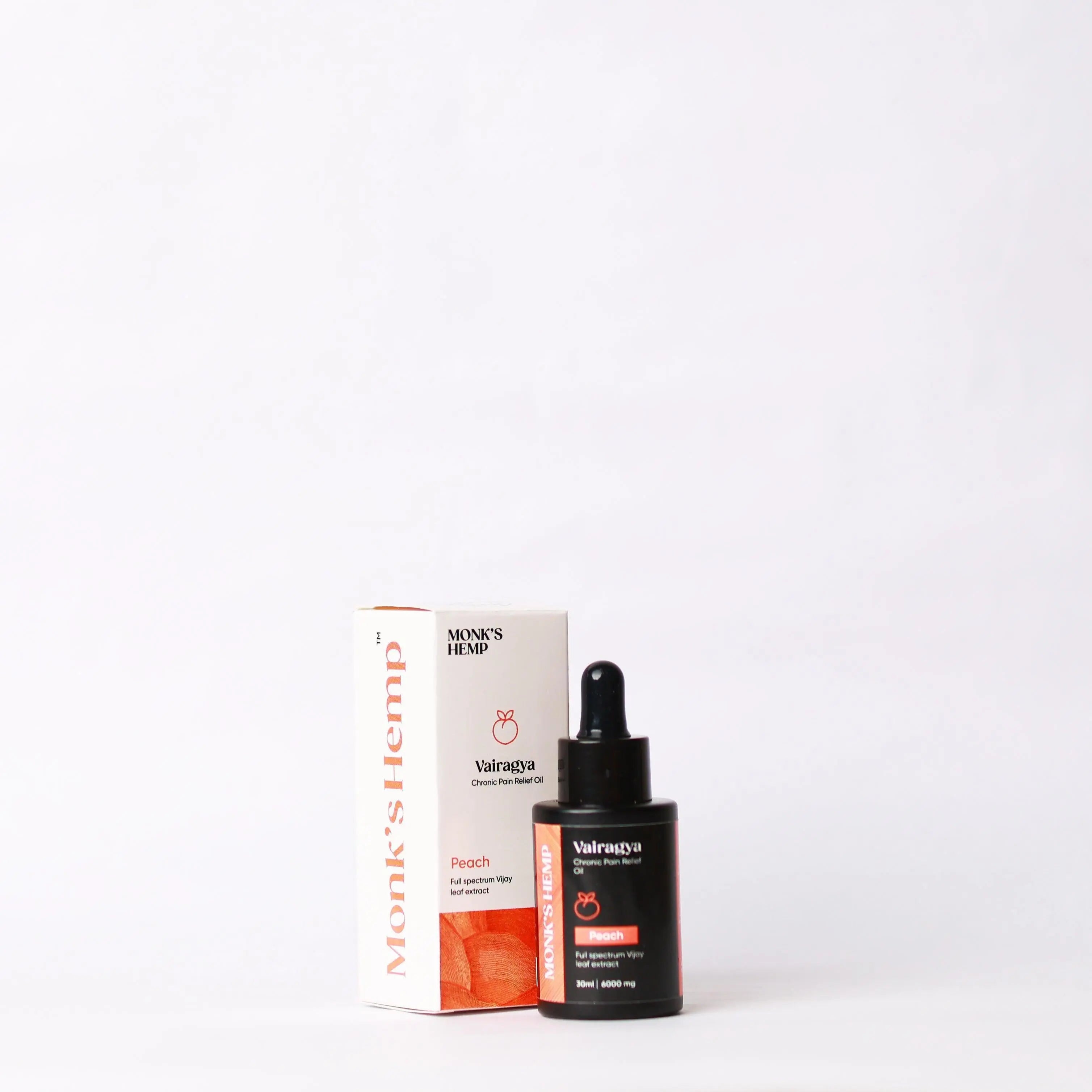 Monk's Hemp Vairagya - The Ultimate Relief CBD Oil (1:1) - Peach.