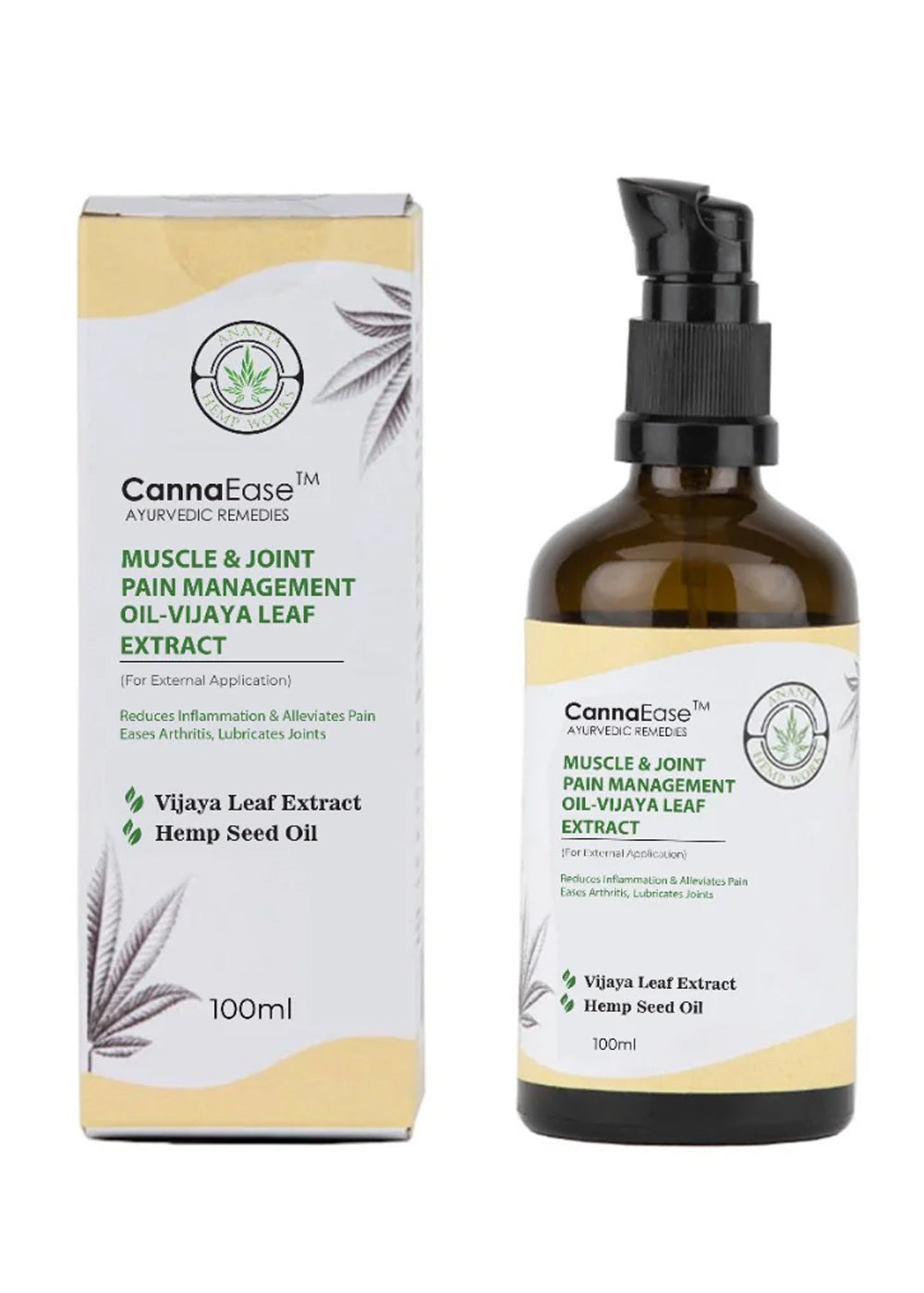 CannaEase Muscle & Joint Pain Management Oil-  Vijaya Leaf Extract (100 ML)