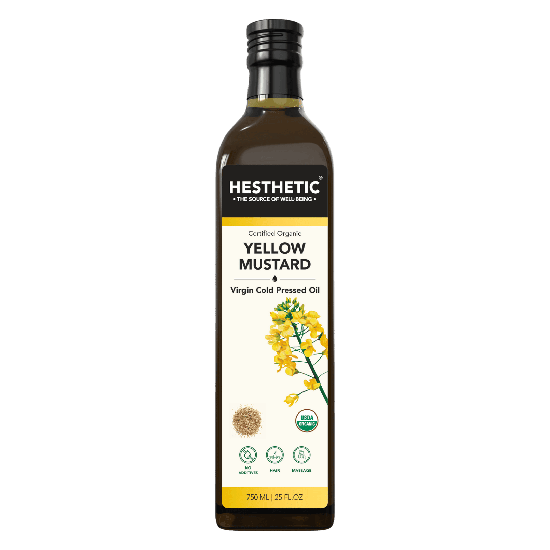 Hesthetic Cold Press Yellow Mustard Seed Oil.