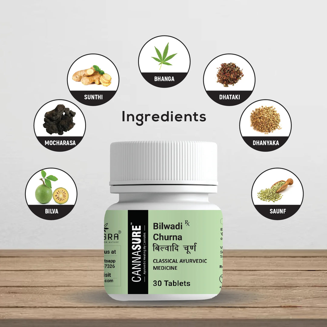 Cannasure Bilwadi Churna- Ayurvedic Medicine For Loose MotionBilwadi ChurnaCannasure Bilwadi Churna - Digestion Aid | Herbal Relief