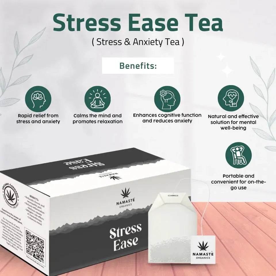 Namaste Organics 10:1 Vijaya Extract Stress Ease Herbal Tea 75gm | Calm Mind & Focus.