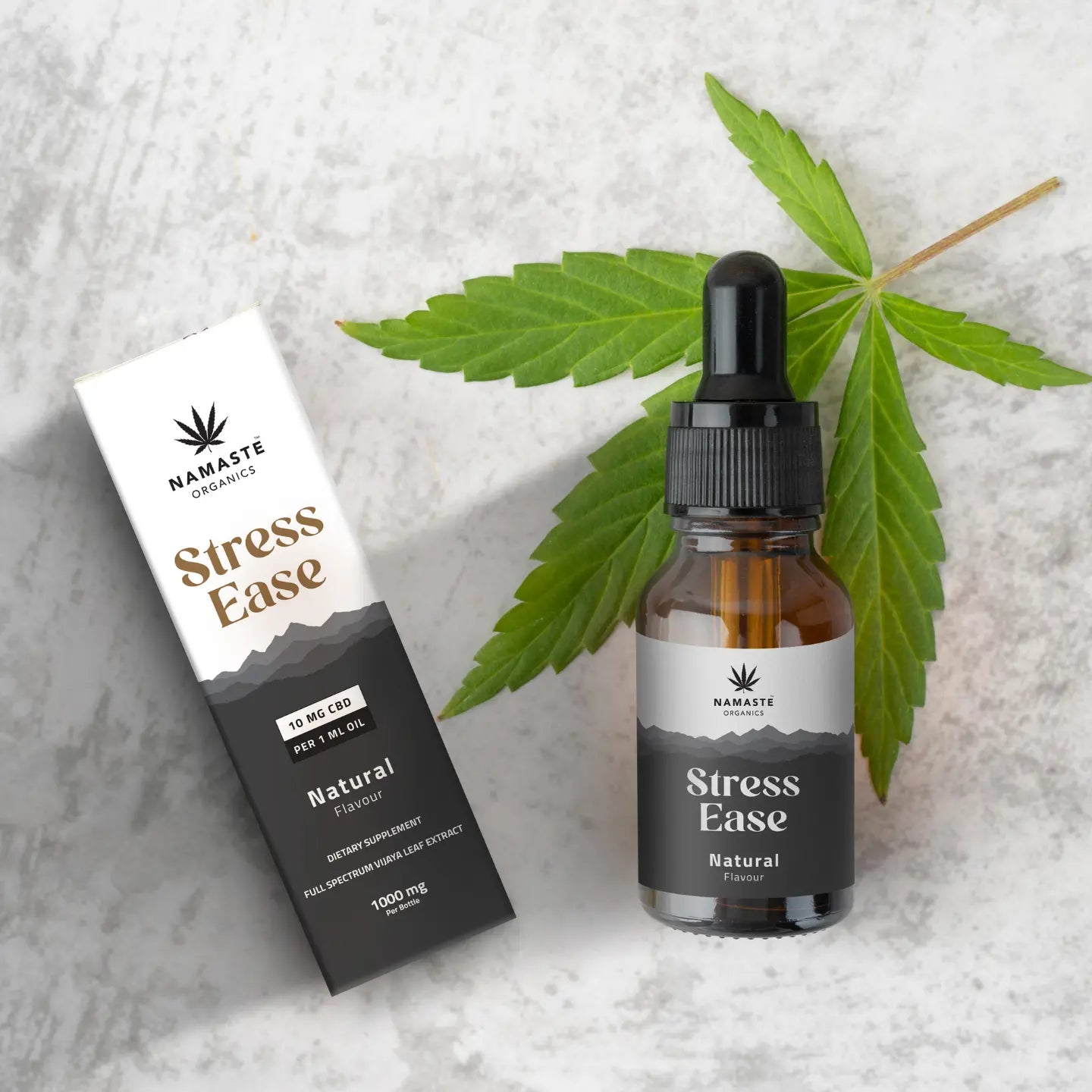 Namaste Organics Stress Ease 10:1 Vijaya Extract | CBD-Rich Oil for Calm & Anxiety Relief.