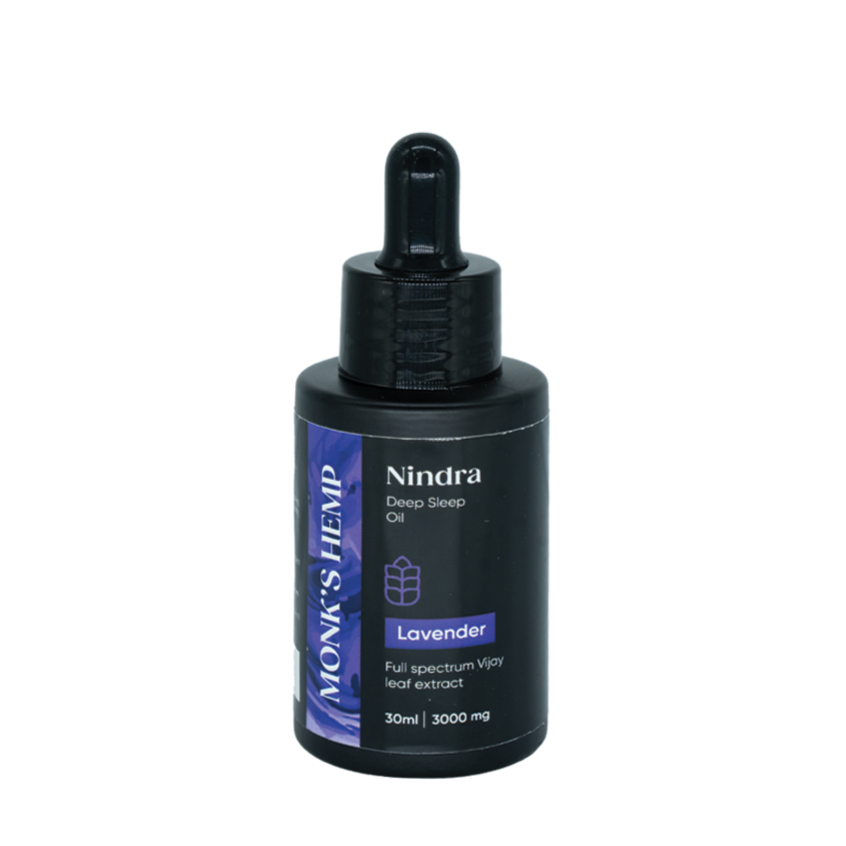 Monk's Hemp Nindra (1:1) Deep Sleep CBD Oil- Lavender - CBD Store India