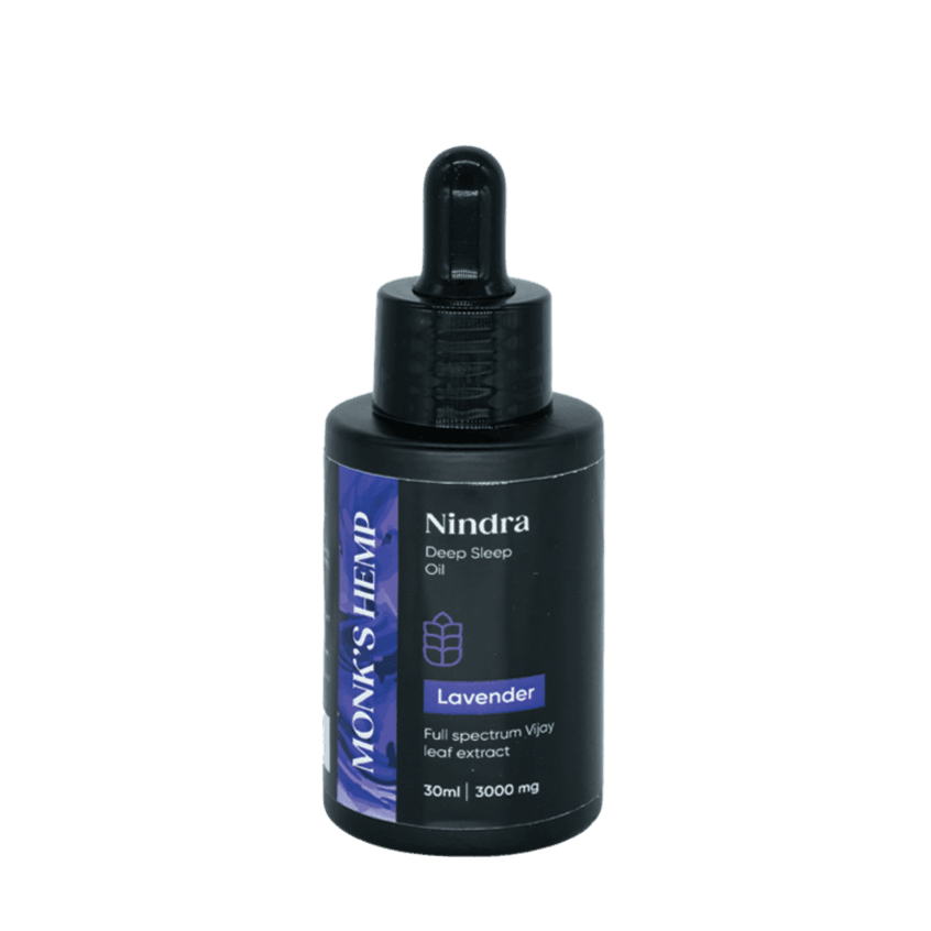 CBD + THC Oil - Monk's Hemp Nindra (1:1) Deep Sleep CBD Oil- Lavender (30ml)