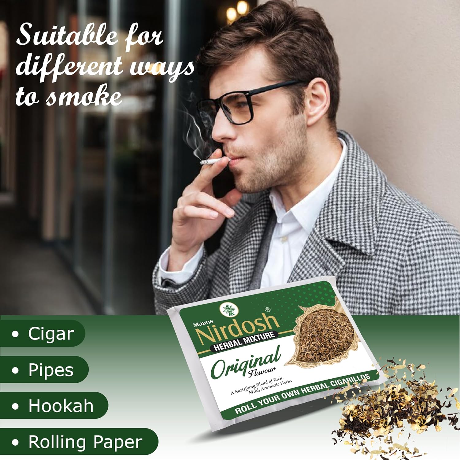 Nirdosh Herbal Raw Mixture Original Flavour | 100% Natural Tobacco-Free Herbal Blend