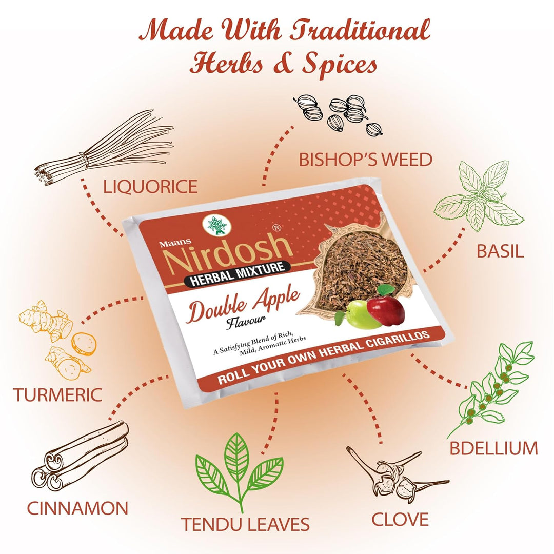 DOUBLE APPLE FLAVOR,ROLLING CONVENIENCE, Unlike traditional cigarettes, 