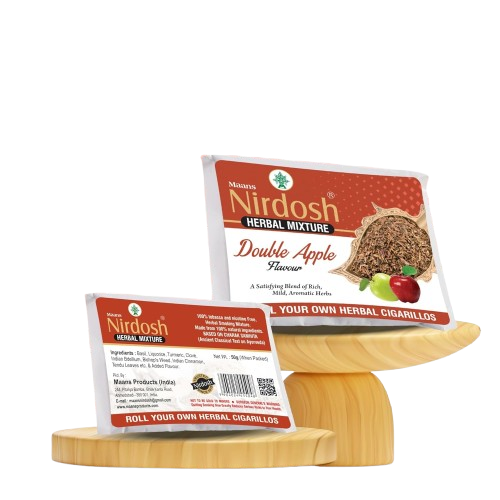 Nirdosh Double Apple Herbal Raw Mixture | 100% Tobacco & Nicotine Free | 70g Organic Herbal Blend.