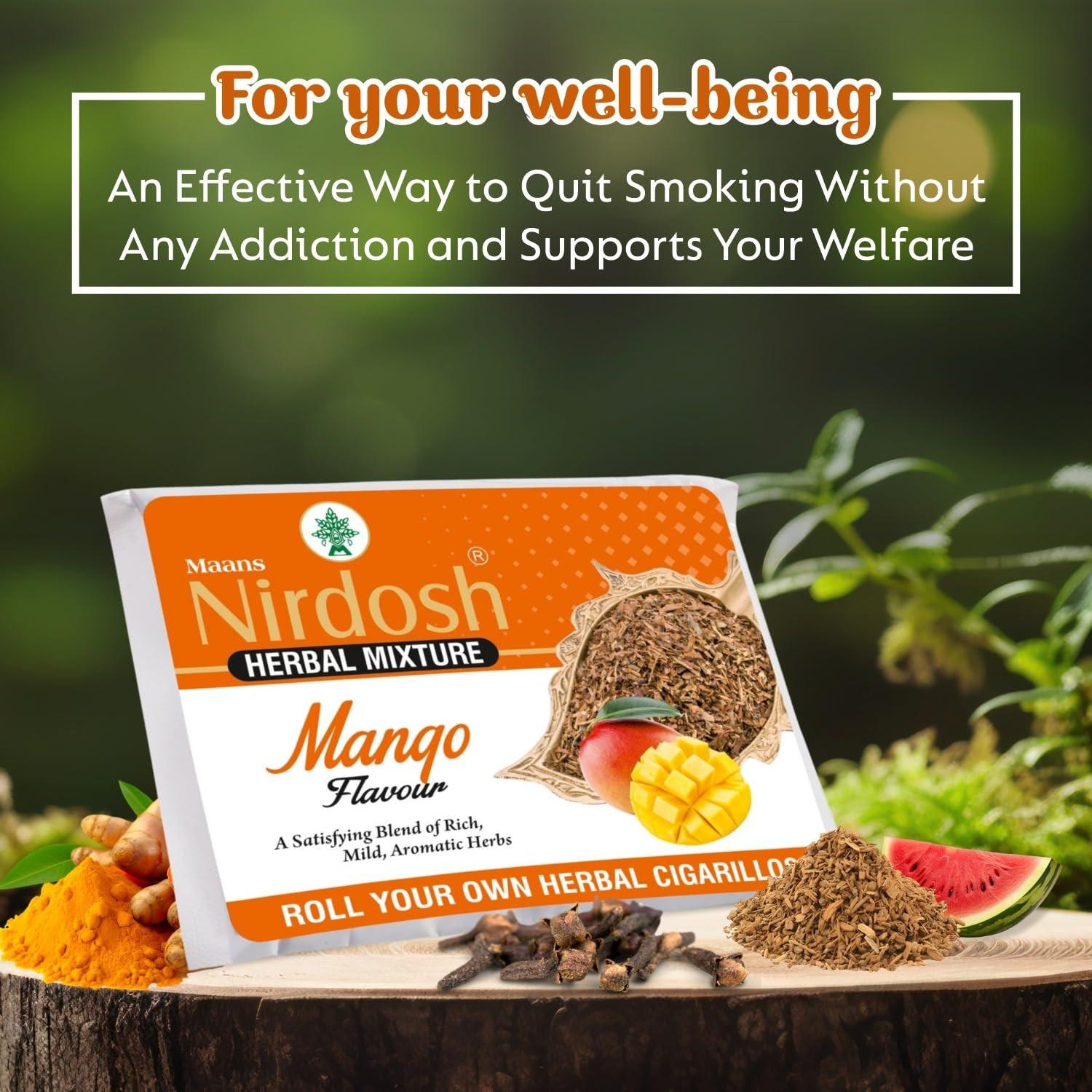 Nirdosh Mango Flavour Herbal Raw Mixture 35g | 100% Tobacco & Nicotine Free | Ayurvedic Blend.