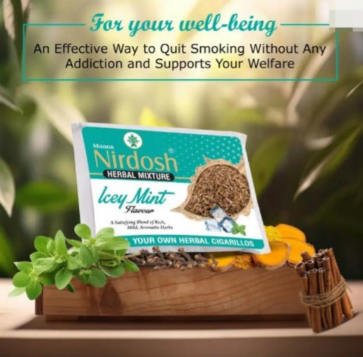 tobacco-free and nicotine-free herbal blend, made from organic herbs and spices