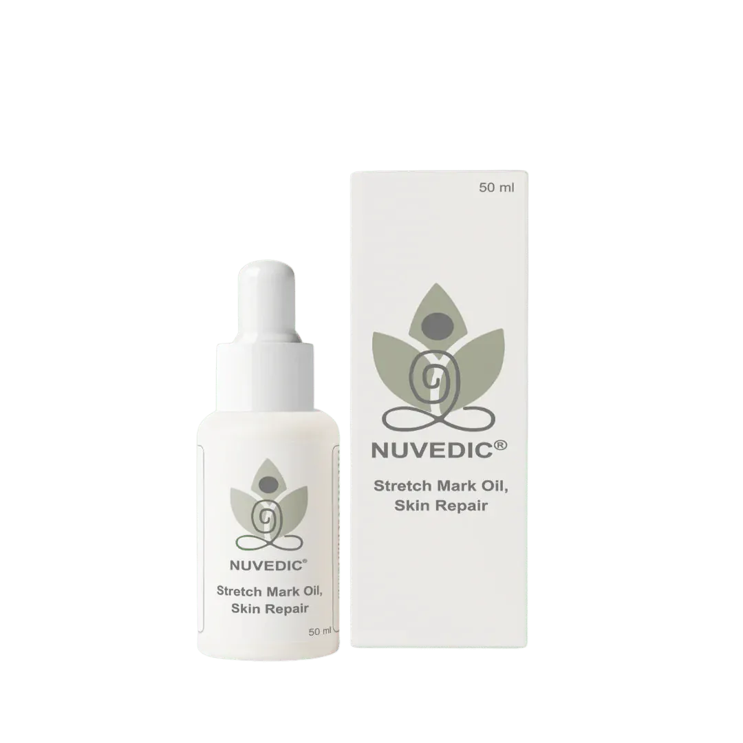 Nuvedic Stretch Mark Oil | Natural Skin Repair & Elasticity Booster.
