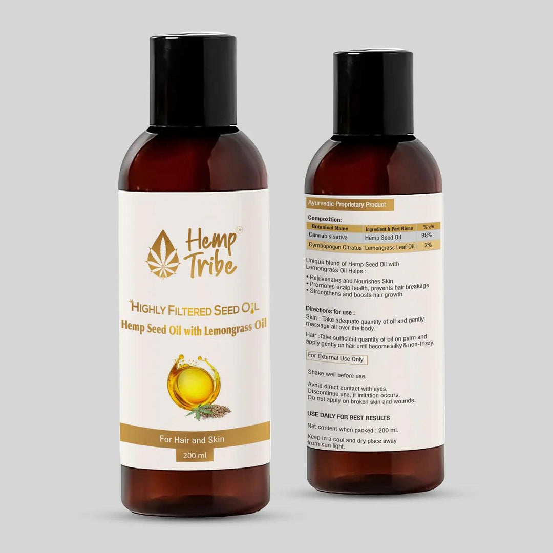 Hemp Tribe- Highly filtered seed oilHemp Seed OilHemp Tribe Oil - Hemp Seed Oil with Lemongrass | Nourishing Blend