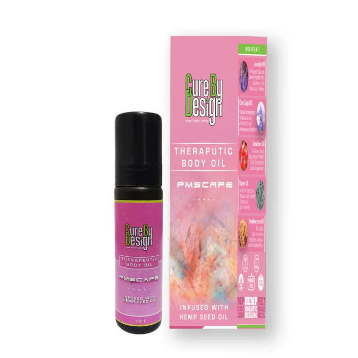 Cure By Design PMScape Roll-On 10ml – PMS Relief, Hormonal Balance & Aromatherapy Oil.