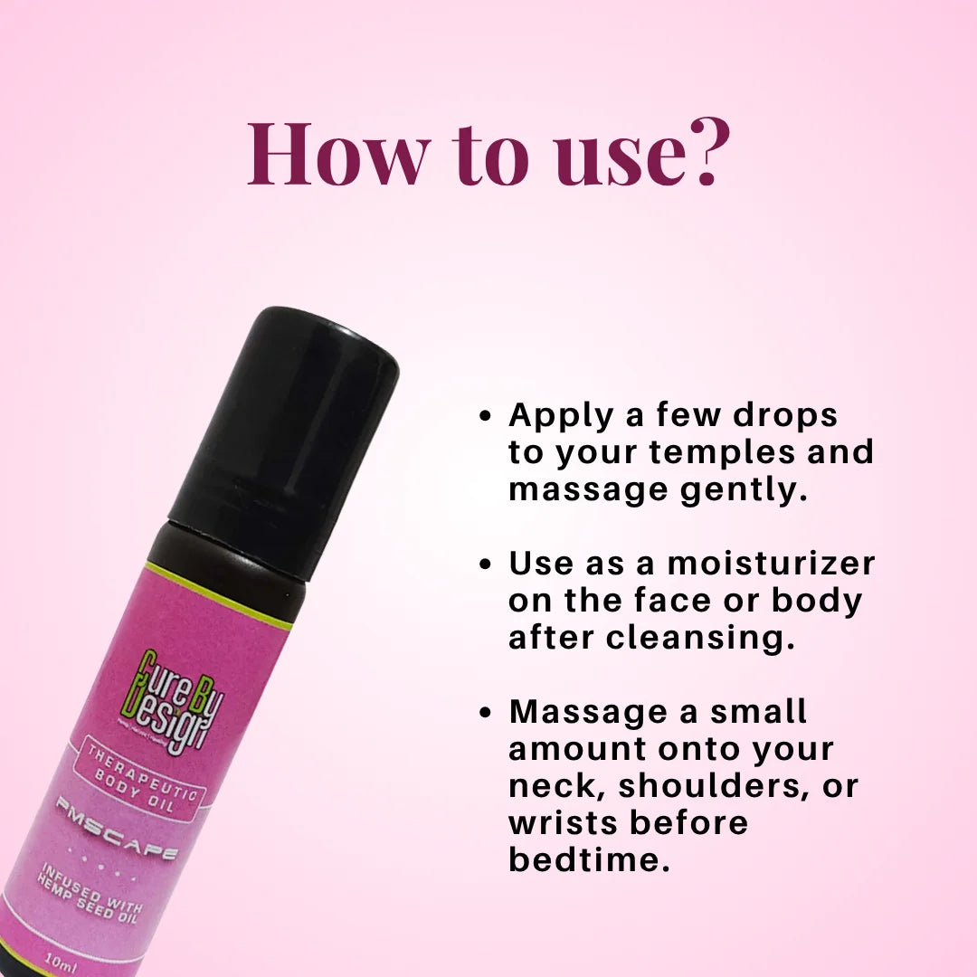 Cure By Design PMScape Roll-On 10ml – PMS Relief, Hormonal Balance & Aromatherapy Oil.