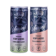 Young Monk Unwind Sparkling Water- Peach & Ginger Flavour- Infused with Hemp. - CBD Store India