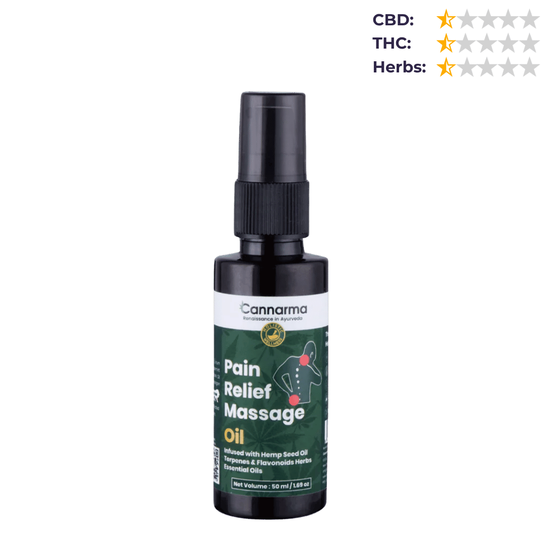 Cannarma Hemp Pain Relief Massage oil | Muscle Pain, Joint Pain, Knee Pain, Back Pain - 50 ml.