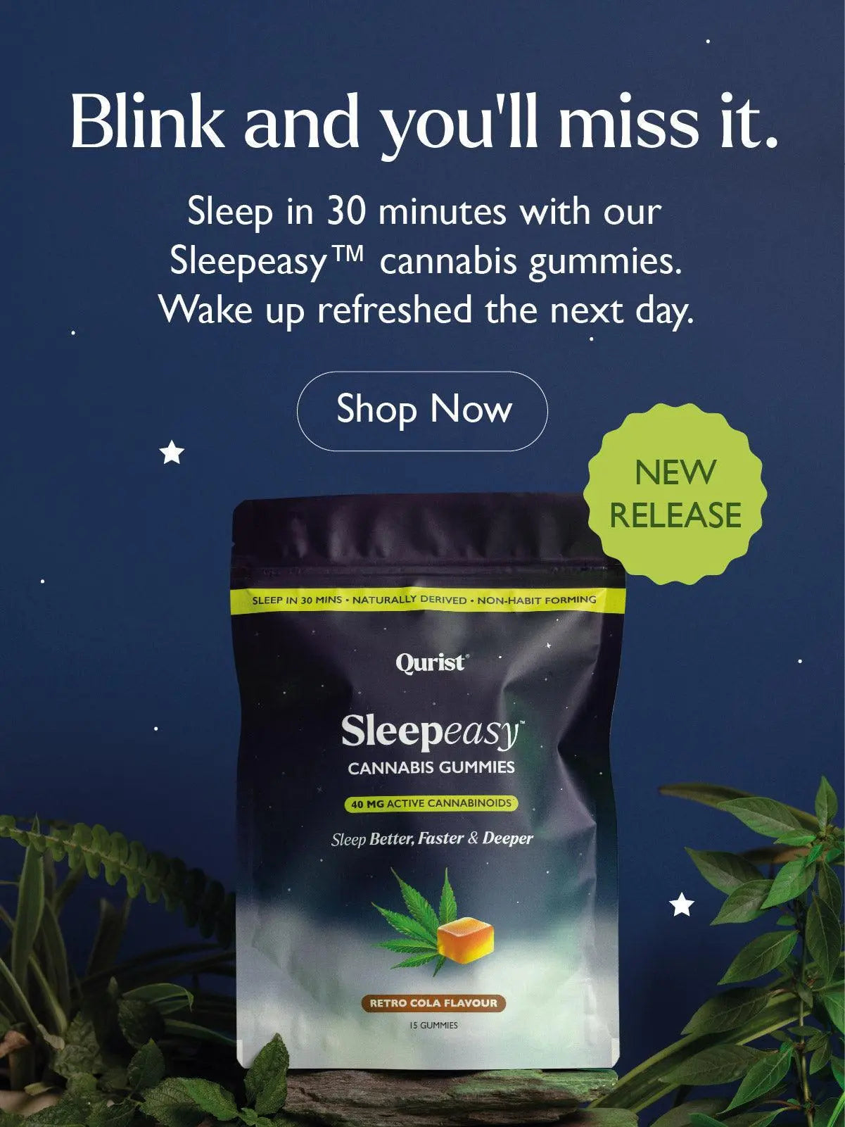 Qurist- Sleepeasy Gummies | CBD + THC Gummies for Restful Sleep.