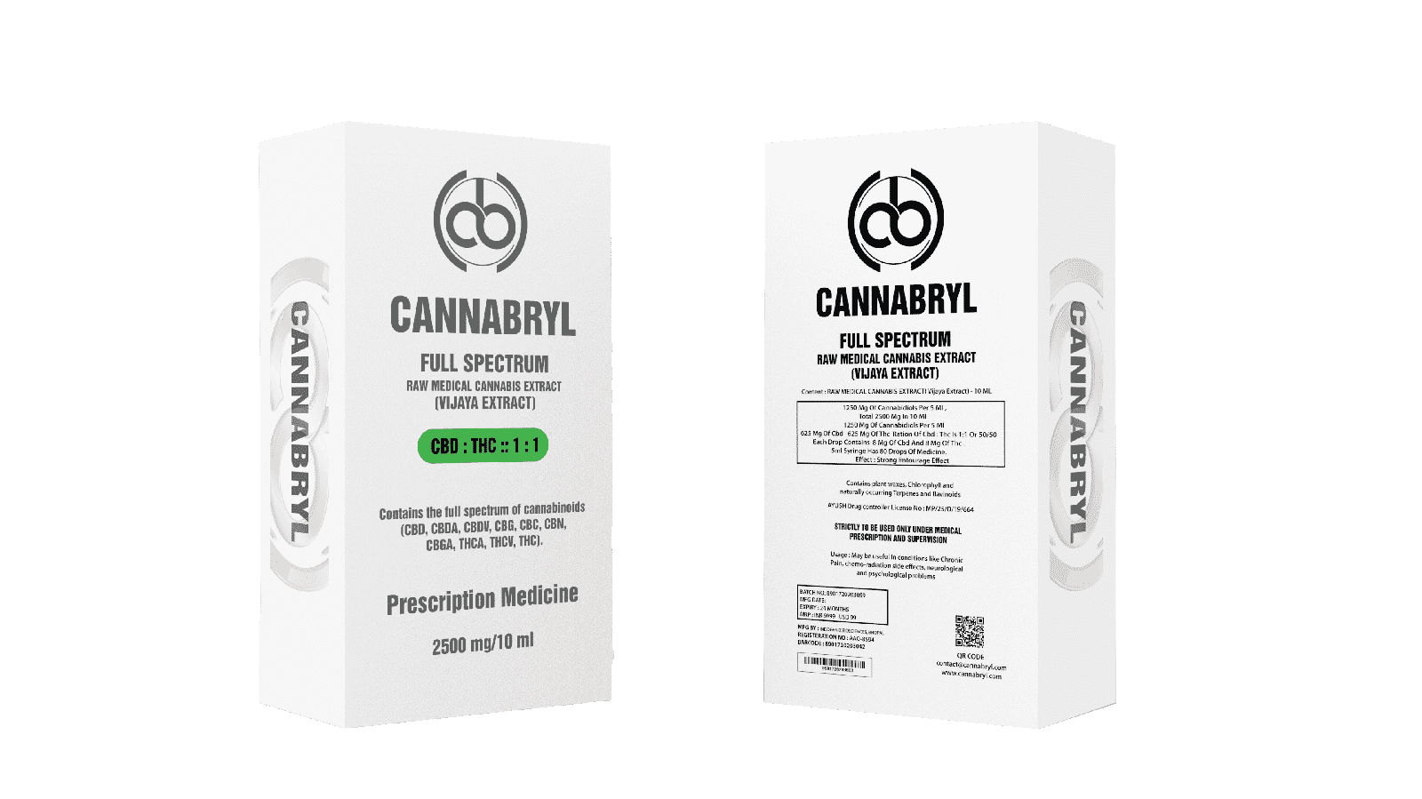 Cannabryl 2500 mg Raw Extract 1:1 CBD: THC 10ml [CBD Balanced].