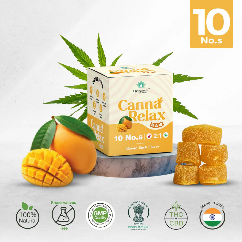 Cannavedic Canna Relax RAW - Ayurvedic Vijaya Candy | (2:1 |THC:CBD) -30mg/Candy