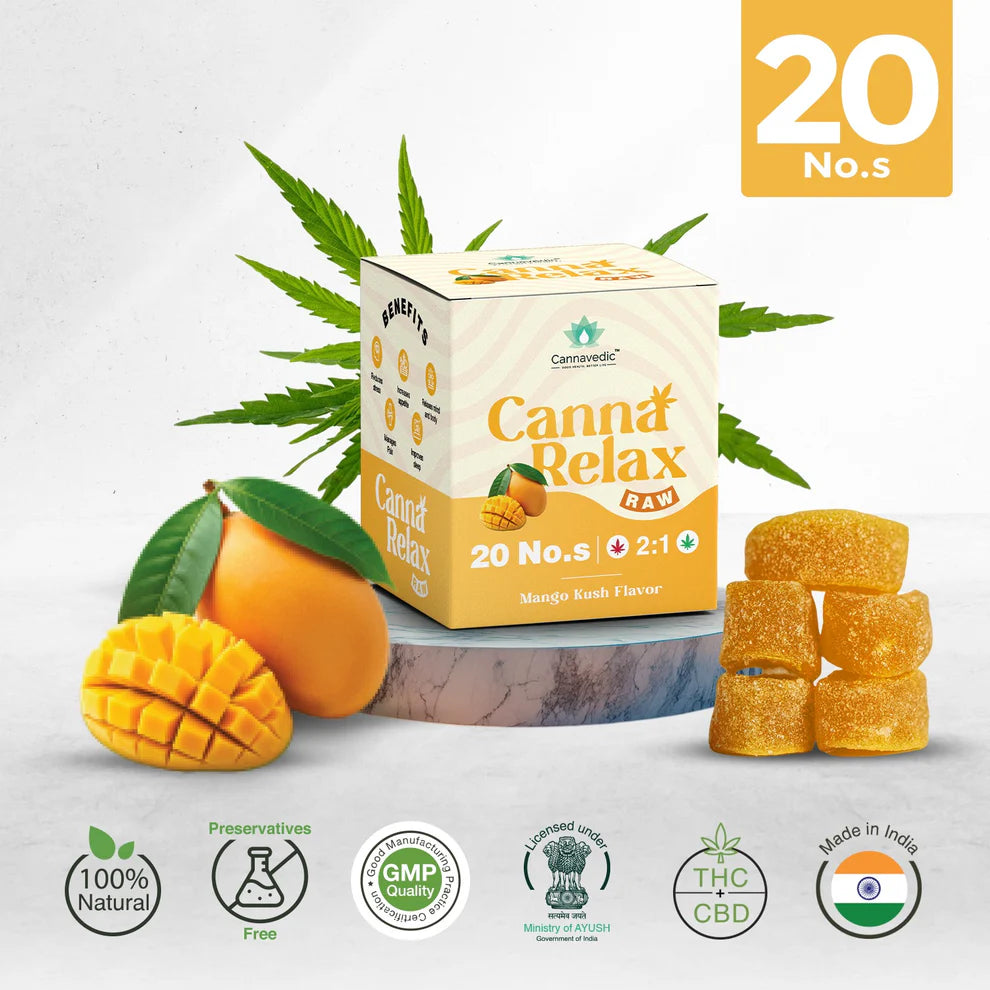 Cannavedic Canna Relax RAW - Ayurvedic Vijaya Candy | (2:1 |THC:CBD) -30mg/Candy