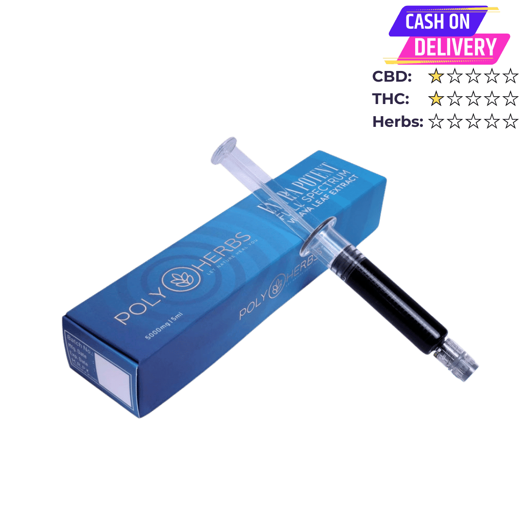 PolyHerbs EXTRA POTENT (DEWAXED) Premium Full Spectrum Cannabis Extract 5000mg – 5ml.