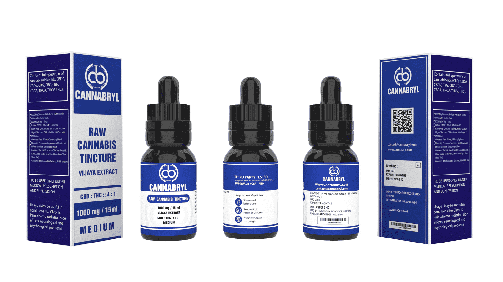 Cannabryl RAW Tincture 4:1 1000 mg 15 ml [CBD Oil Dominant].