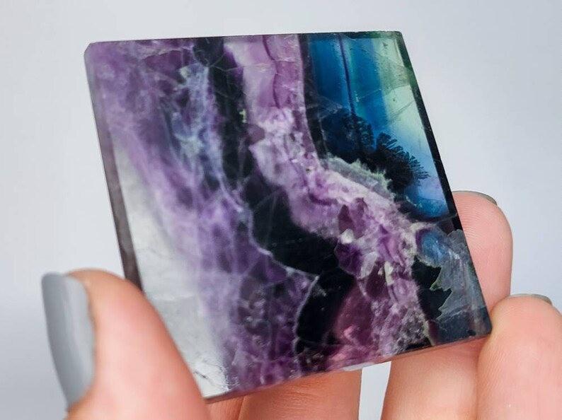 Rainbow Fluorite Crystal Pyramids.