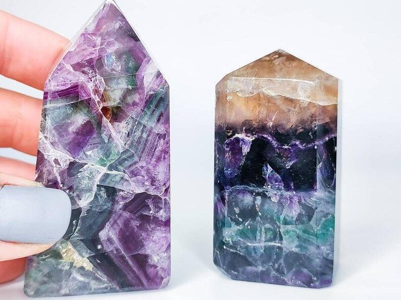 Shanti Shop - Rainbow Fluorite Crystal Towers.