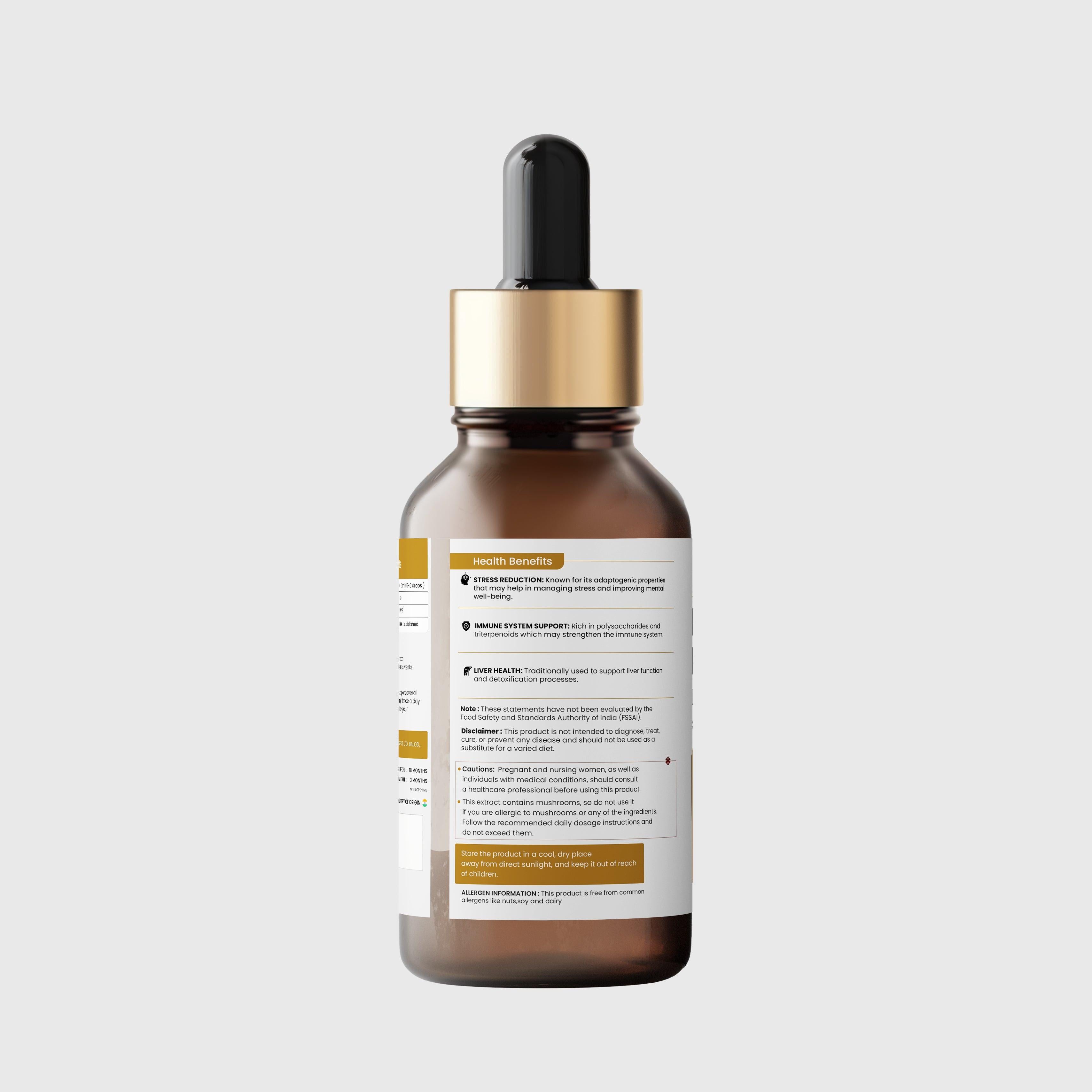 Miracles Mushroom -  Reishi Mushroom Liquid Extract - 30ml.