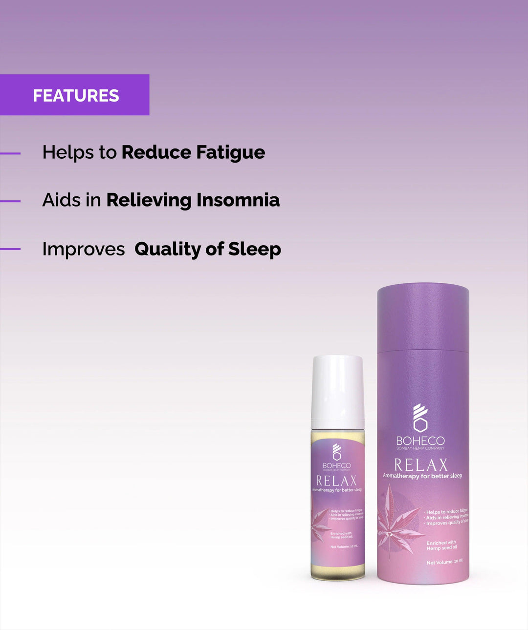 Boheco Relax Aromatherapy Roll-On for Better Sleep - 10mlCBD Roll OnBoheco Relax Roll-On - Aromatherapy for Sleep | Sleep Aid
