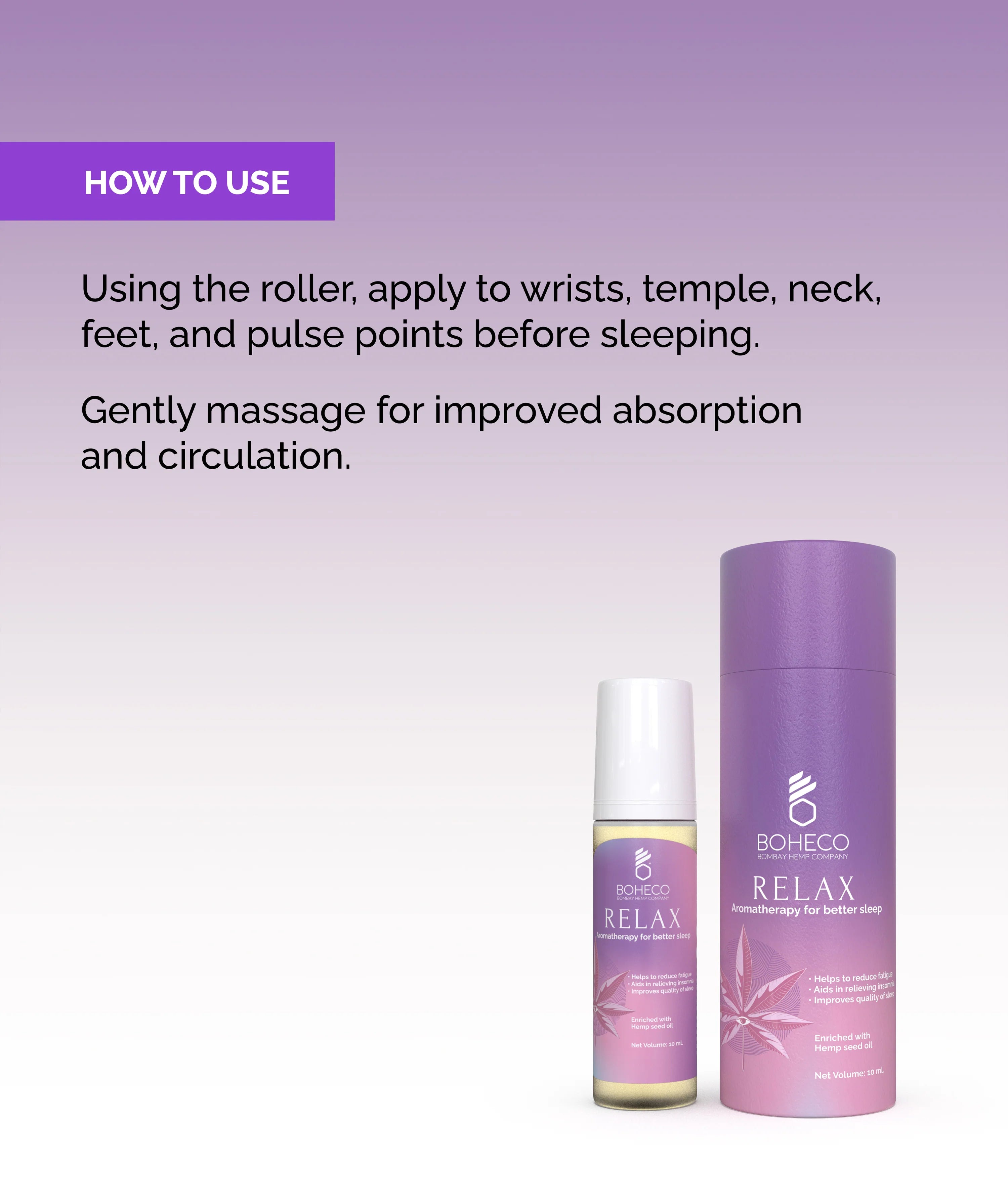 Boheco Relax Aromatherapy Roll-On for Better Sleep - 10ml