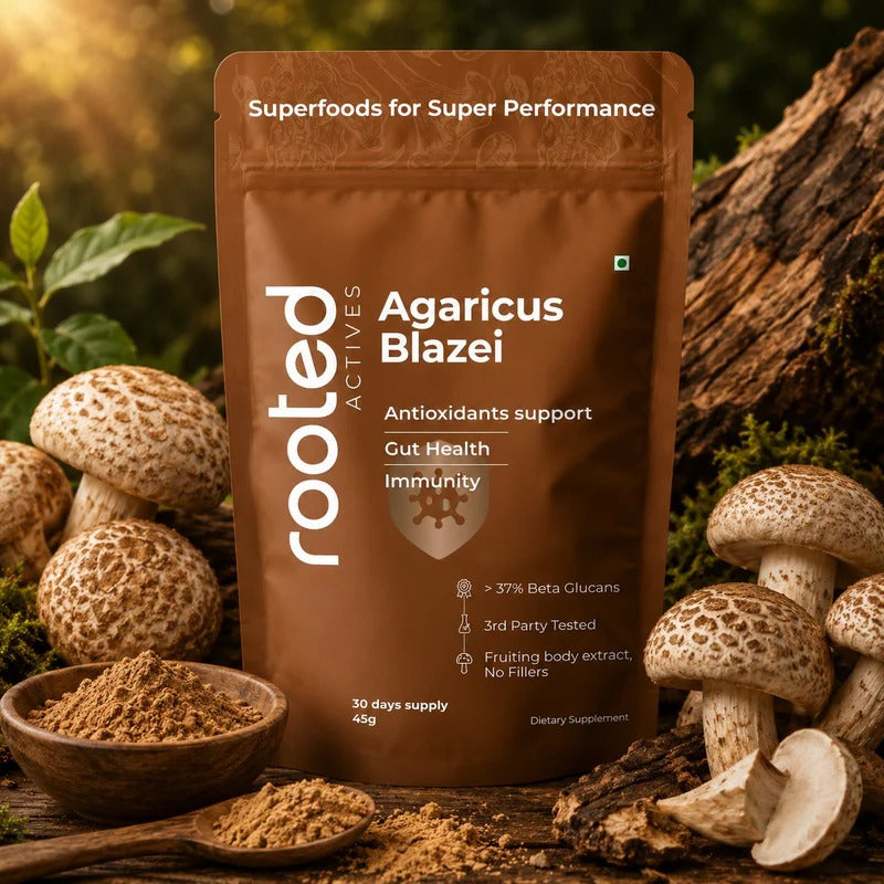 Rooted Actives Agaricus Blazei (ABM) Mushroom Extract Powder - Mix-In Medicinal Mushroom Powder