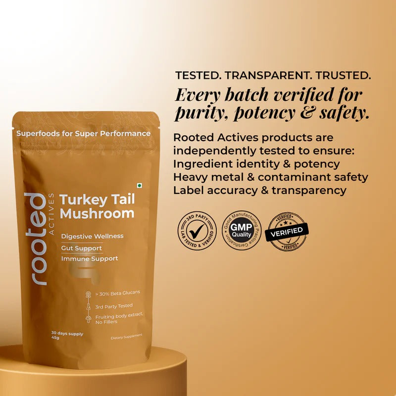 Rooted Actives Shiitake Mushroom Extract Powder (45 g) | Immune Support & Everyday Nutrition
