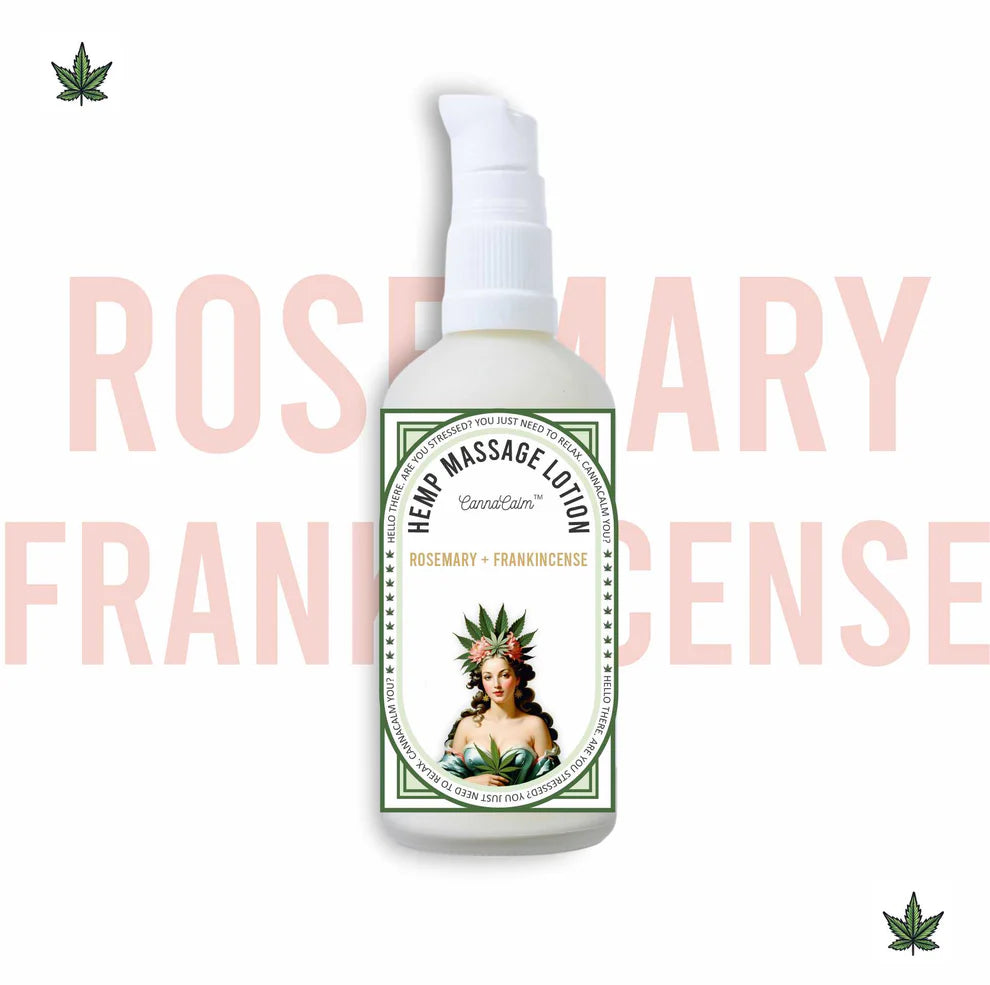 CannaCalm Hemp Massage Lotion-Rosemary + Frankincense.