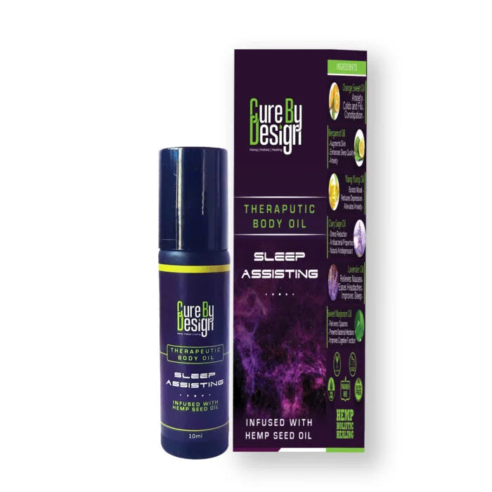 Cure By Design Hemp Blend Sleep Assisting Roll-On 10ml | Natural Aromatherapy for Deep Sleep.