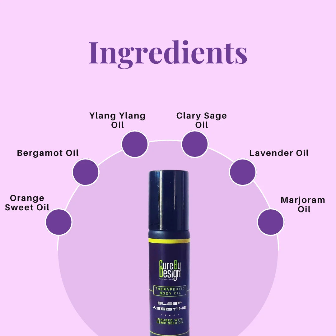 Cure By Design Hemp Blend Sleep Assisting Roll-On 10ml | Natural Aromatherapy for Deep Sleep.