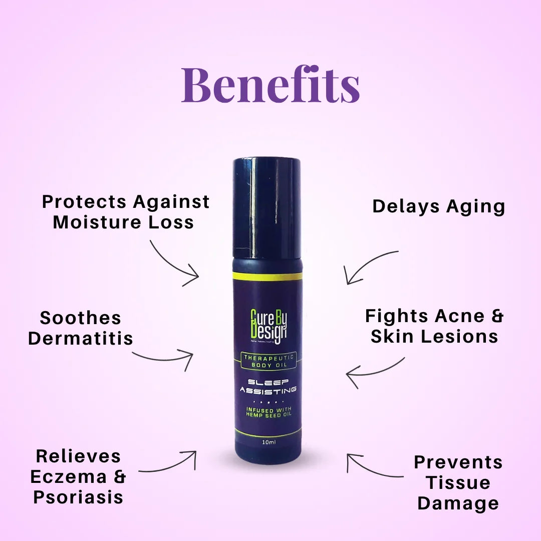 Cure By Design Hemp Blend Sleep Assisting Roll-On 10ml | Natural Aromatherapy for Deep Sleep.
