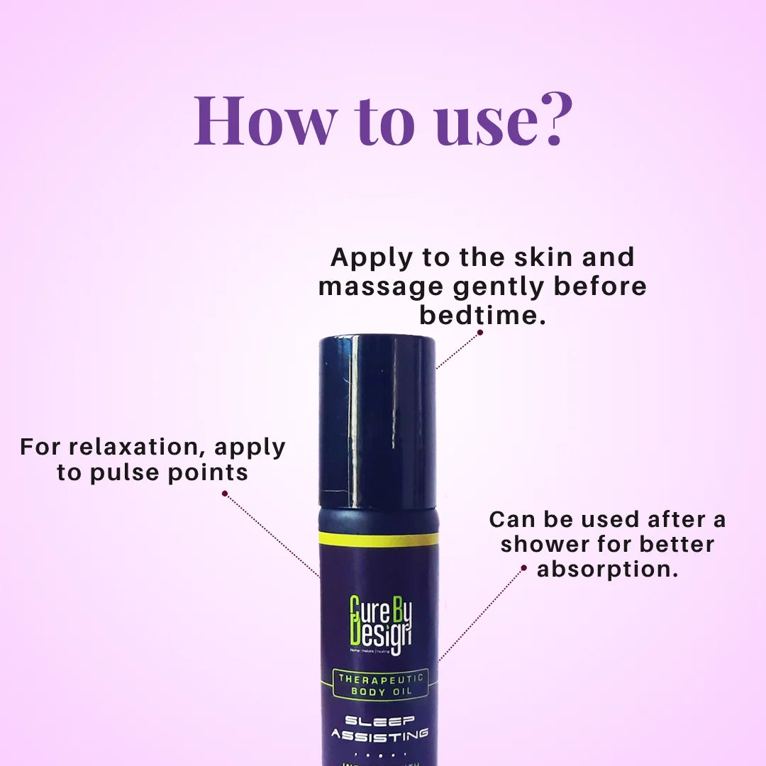 Cure By Design Hemp Blend Sleep Assisting Roll-On 10ml | Natural Aromatherapy for Deep Sleep.