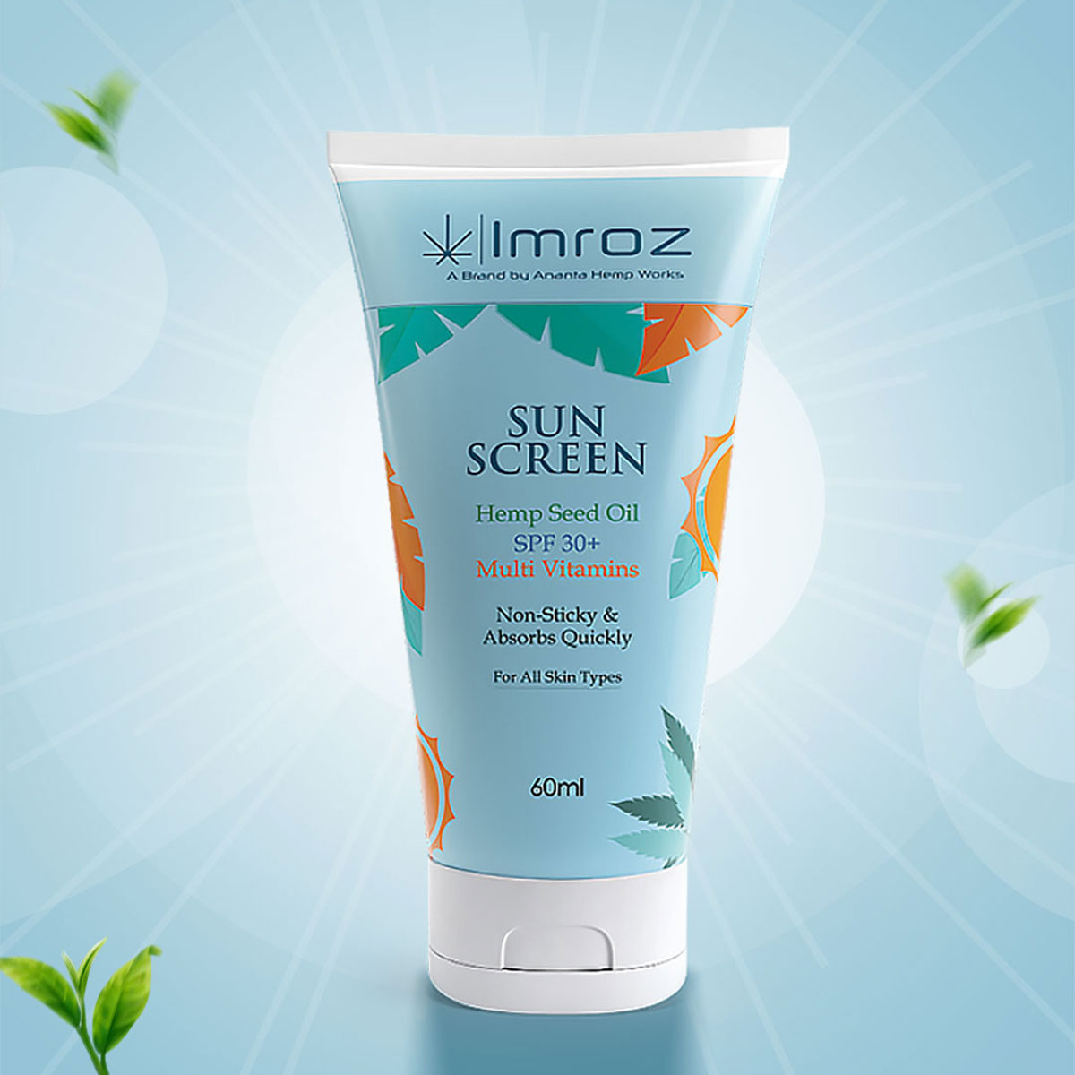 Imroz - Sunscreen SPF 30+ With Hemp Seed Oil - 60 ml - CBD Store India