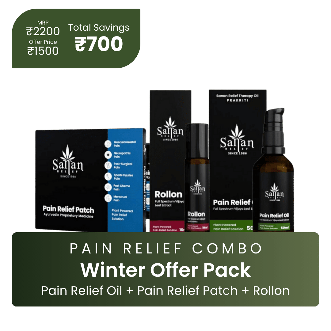 Sanan Relief- Pain Relief Combo | Pain Relief Oil, Roll-On &  Pain Relief Patch