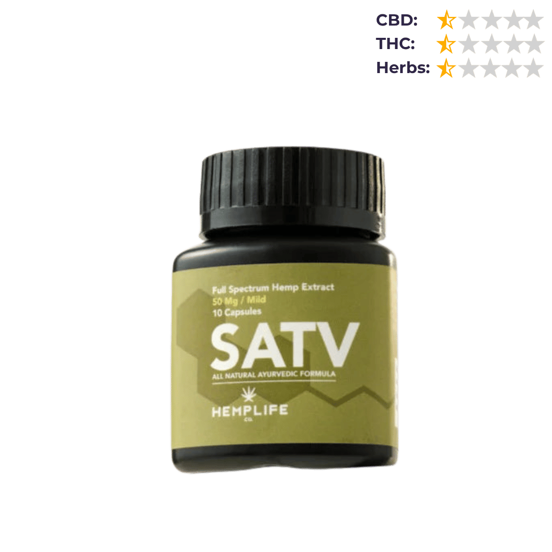 Hemplife SATV Mild 50mg/cap - 10 Medical Cannabis Capsules.