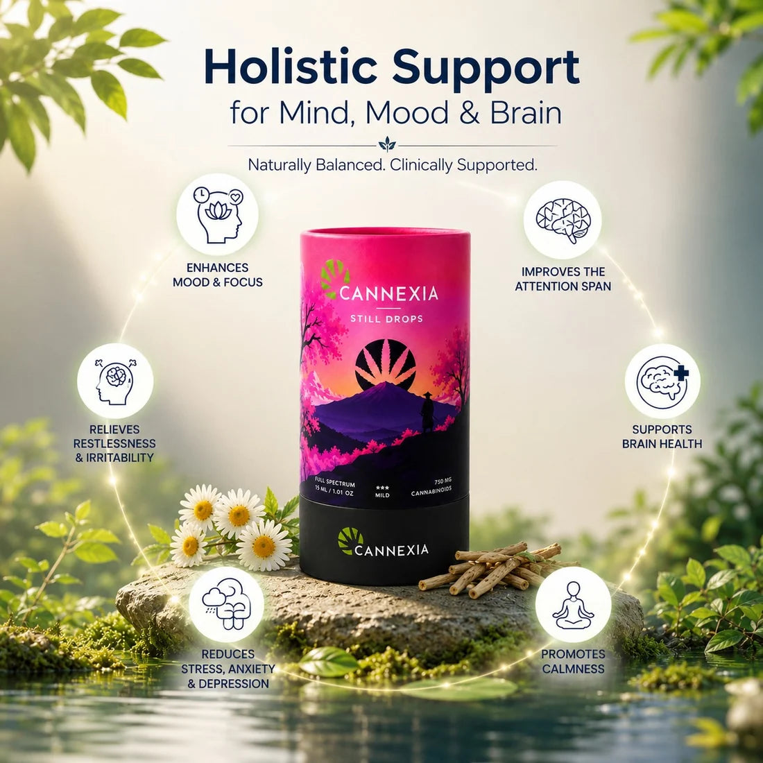 Still Drop – CBD-Dominant Daytime Vijaya Extract with Bergamot (1,250 mg, 30 mL)